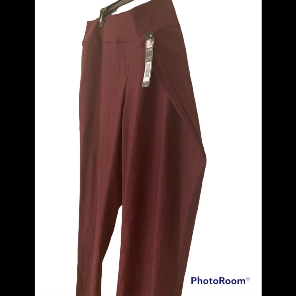 Nic+Zoe Purple-ish Port Burgundy Leggings Stretch straight leg pants NWT 18W - Picture 7 of 15